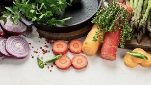 Assortment of fresh vegetables ready to be cooked